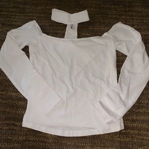 Vintage White Collared American Apparel Crop Top